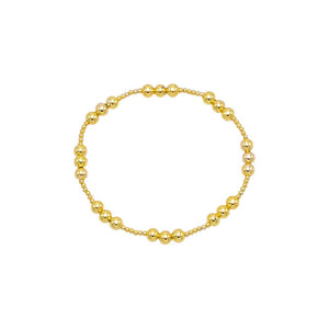 Gold / 5MM Small & Large Beaded Ball Stretch Bracelet - Adina Eden's Jewels