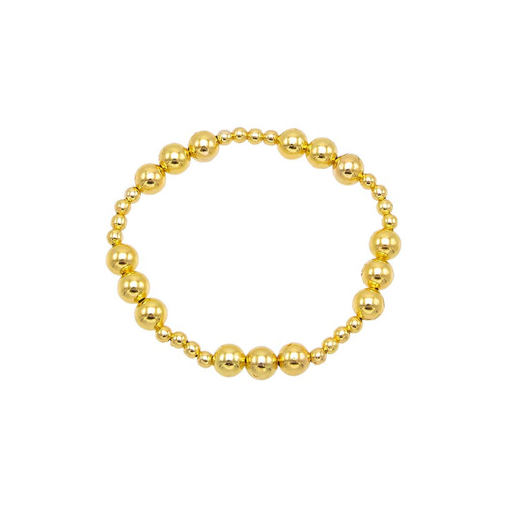 Gold / 8MM Small & Large Beaded Ball Stretch Bracelet - Adina Eden's Jewels