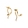 14K Gold Diamond Snake Front Back Stud Earring 14K - Adina Eden's Jewels