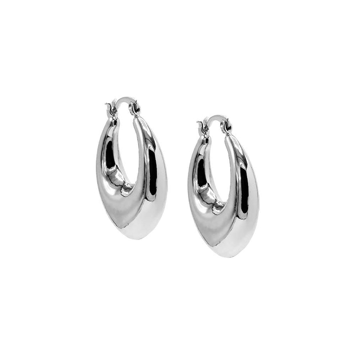 Silver Solid Chubby XL Hoop Earring - Adina Eden's Jewels