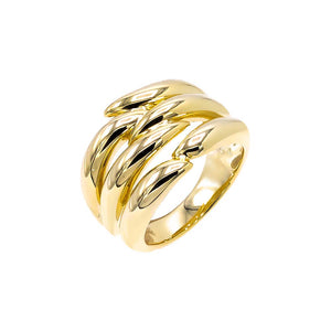 Gold Solid Chunky Triple Claw Ring - Adina Eden's Jewels