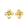 Gold Solid Four Leaf Flower On The Ear Stud Earring - Adina Eden's Jewels