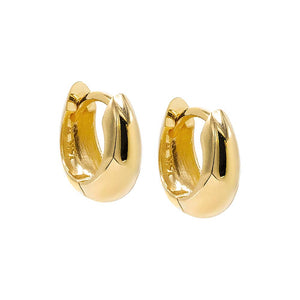 14K Gold Solid Mini Bubble Huggie Earring 14K - Adina Eden's Jewels