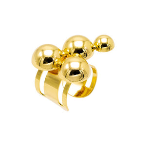 Gold Solid Graduated Multi Ball Statement Ring - Adina Eden's Jewels