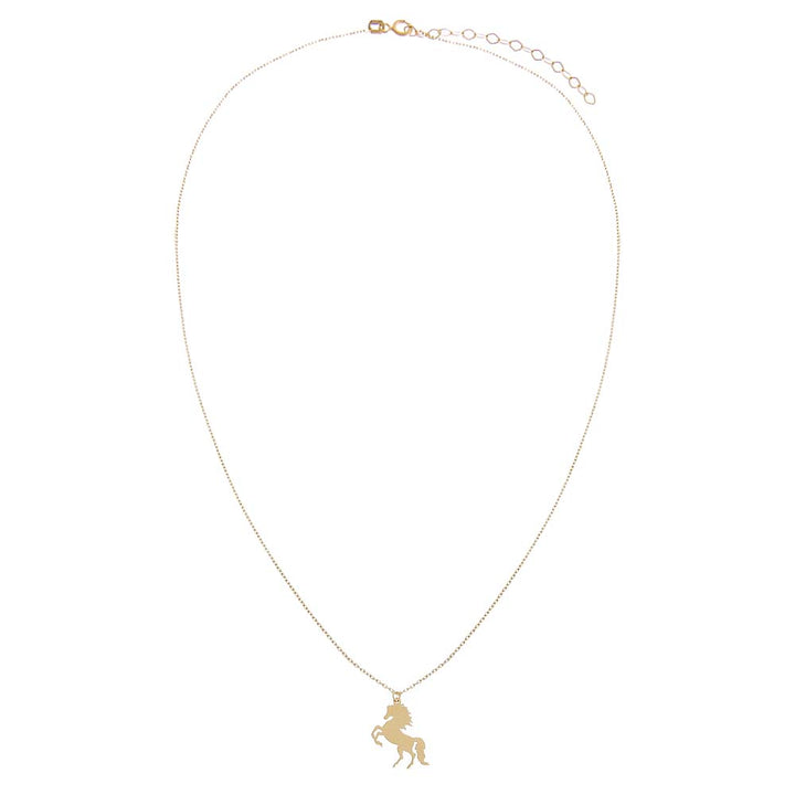  Solid Horse Pendant Necklace 14K - Adina Eden's Jewels