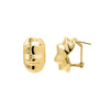 Gold Solid Indented On The Ear Stud Earring - Adina Eden's Jewels
