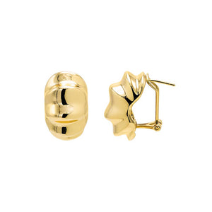 Gold Solid Indented On The Ear Stud Earring - Adina Eden's Jewels