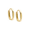 14K Gold / Pair Solid Indented Shaped Huggie Earring 14K - Adina Eden's Jewels