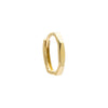14K Gold / Single Solid Indented Shaped Huggie Earring 14K - Adina Eden's Jewels