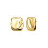 Gold Solid Indented Square On The Ear Stud Earring - Adina Eden's Jewels