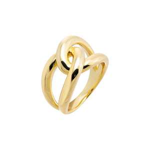 Gold / 7 Solid Intertwined Chunky Chain Ring - Adina Eden's Jewels