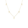 14K Gold Solid Mini Dangling Crosses Necklace 14K - Adina Eden's Jewels