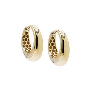 14K Gold / Pair Solid Graduated Huggie Earring 14K - Adina Eden's Jewels