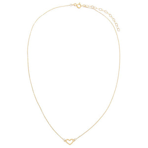  Solid Mini Open Heart Choker Necklace 14K - Adina Eden's Jewels