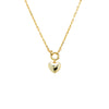 Gold Solid Puffy Heart Paperclip Chain Necklace - Adina Eden's Jewels