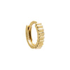 14K Gold / Single Solid Ridged Cartilage Huggie Earring 14K - Adina Eden's Jewels