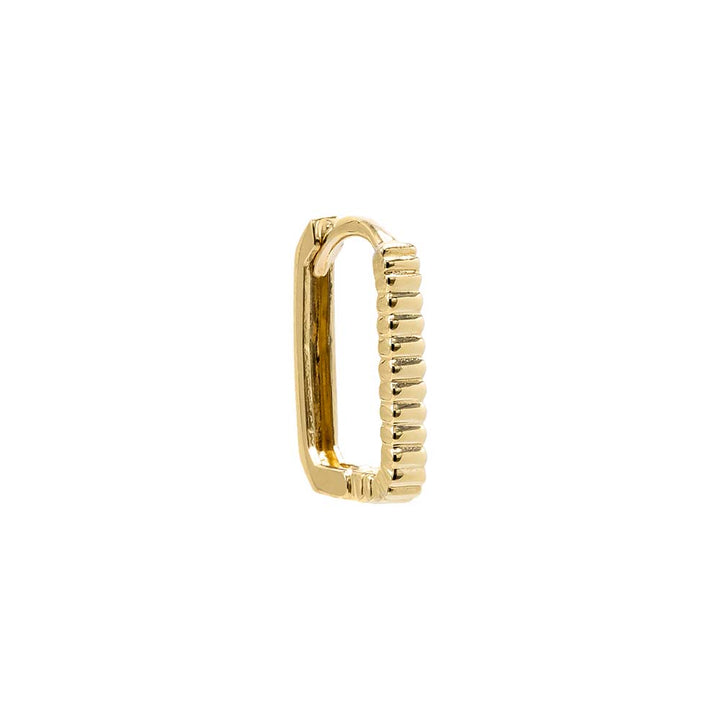 14K Gold / Single Solid Ridged U-Shape Huggie Earring 14K - Adina Eden's Jewels
