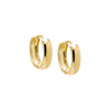 14K Gold / Pair Solid Rounded Wide Huggie Earring 14K - Adina Eden's Jewels