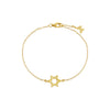 Gold Solid Star Of David Charm Bracelet - Adina Eden's Jewels