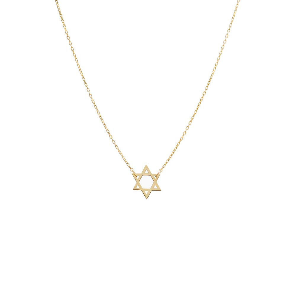 14K Gold Solid Star of David Necklace 14K - Adina Eden's Jewels