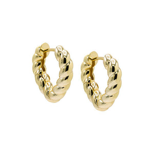  Solid Twisted V-Shape Huggie Earring - Adina Eden's Jewels