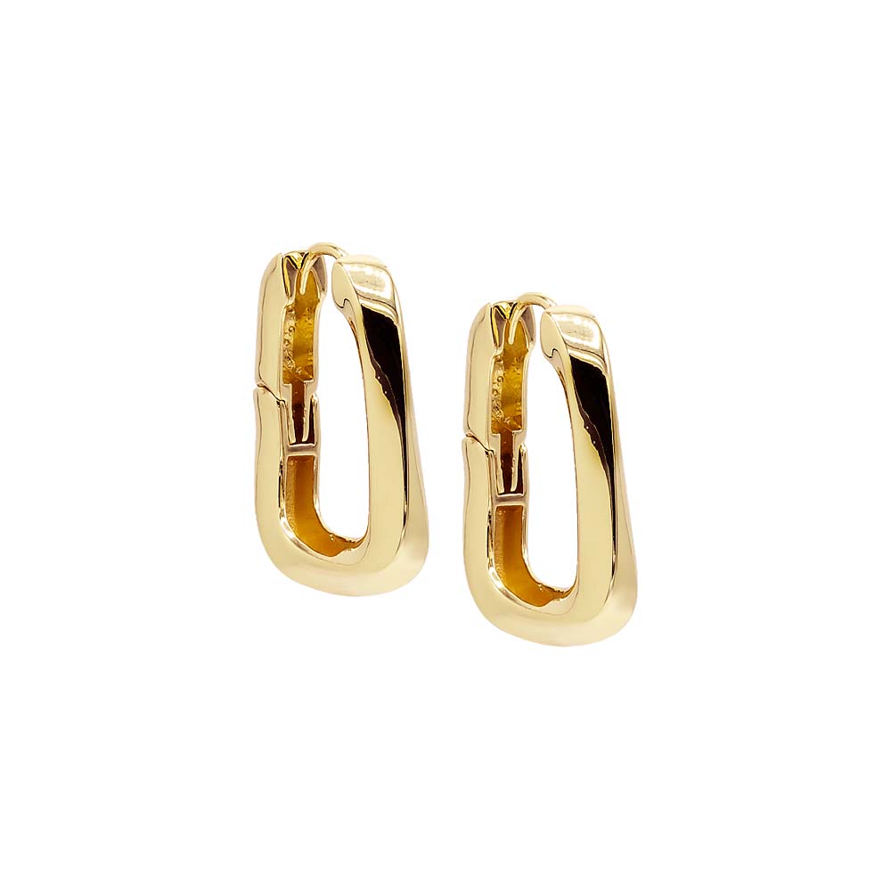  Solid Twisted Box Hoop Earring - Adina Eden's Jewels