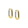 Two-Tone / Pair Solid Two Tone Chain Link Huggie Earring - Adina Eden's Jewels