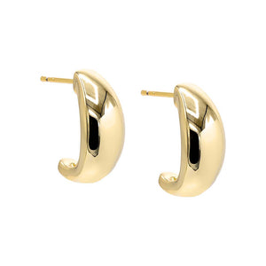 Gold / Pair Solid Wide Chunky Hoop Earring - Adina Eden's Jewels
