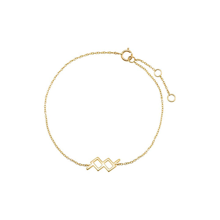 14K Gold / Aquarius Solid Zodiac Bracelet 14K - Adina Eden's Jewels