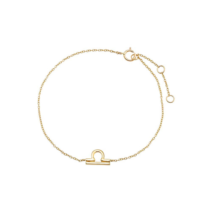 14K Gold / Libra Solid Zodiac Bracelet 14K - Adina Eden's Jewels
