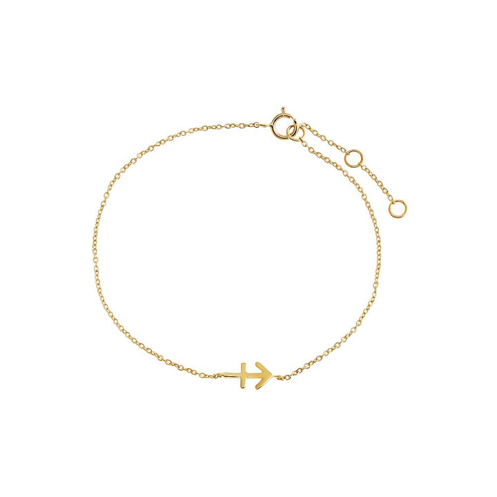 14K Gold / Sagittarius Solid Zodiac Bracelet 14K - Adina Eden's Jewels