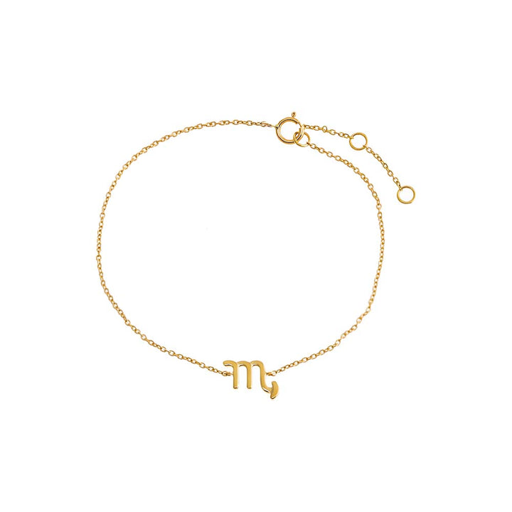 14K Gold / Scorpio Solid Zodiac Bracelet 14K - Adina Eden's Jewels