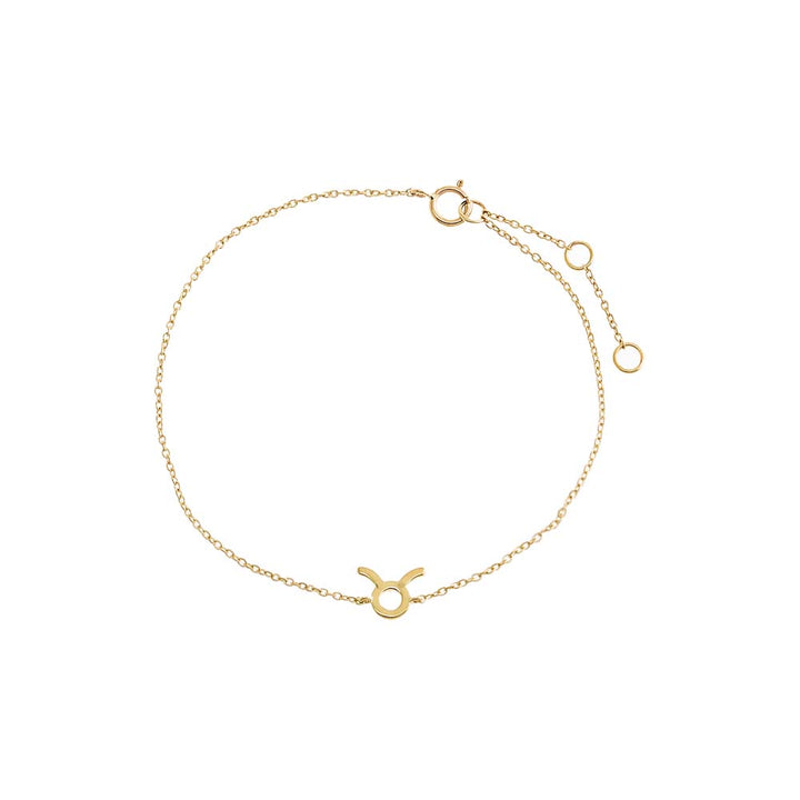 14K Gold / Taurus Solid Zodiac Bracelet 14K - Adina Eden's Jewels