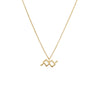 14K Gold / Aquarius Solid Zodiac Necklace 14K - Adina Eden's Jewels