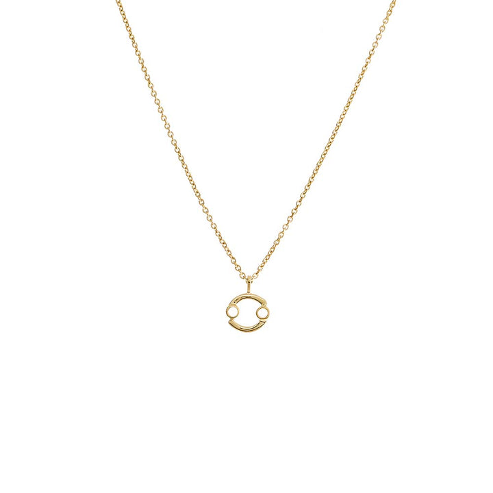 14K Gold / Cancer Solid Zodiac Necklace 14K - Adina Eden's Jewels