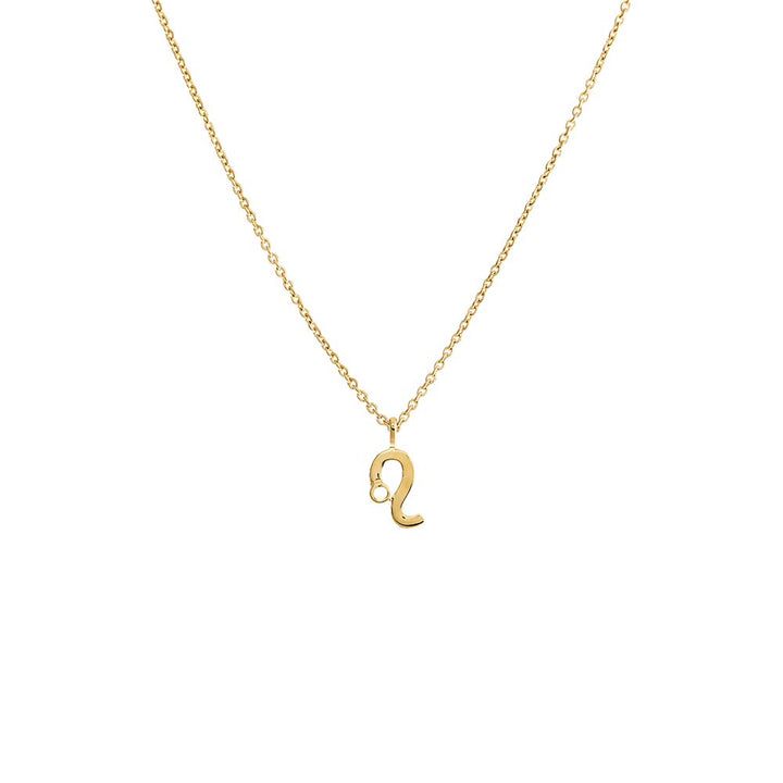 14K Gold / Leo Solid Zodiac Necklace 14K - Adina Eden's Jewels