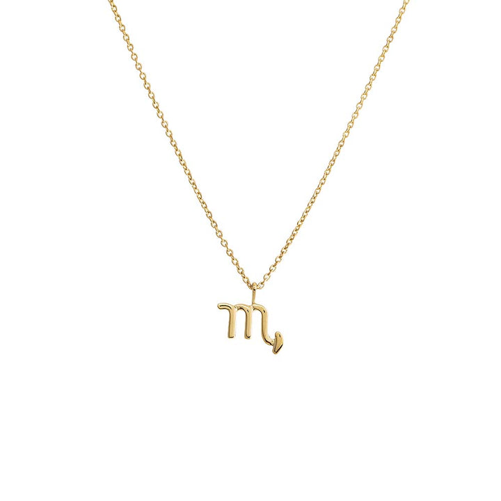 14K Gold / Scorpio Solid Zodiac Necklace 14K - Adina Eden's Jewels