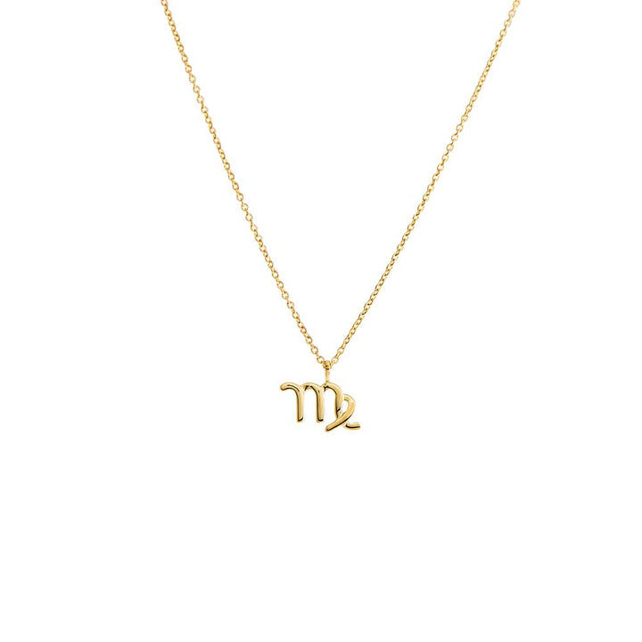 14K Gold / Virgo Solid Zodiac Necklace 14K - Adina Eden's Jewels