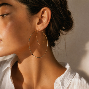 Solid Thin Tube Hoop Earring 14K - Adina Eden's Jewels