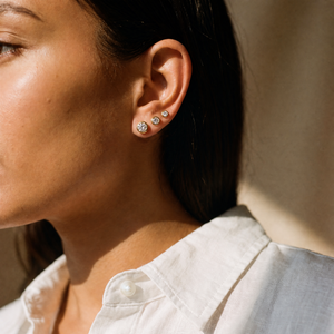 Solitaire Bezel Stud Earring Combo Set