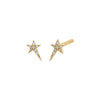 14K Gold / Pair Diamond Pave Shooting Star Stud Earring 14K - Adina Eden's Jewels