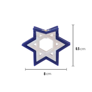 Blue & White Star Of David Cutout Claw Clip - Adina Eden's Jewels