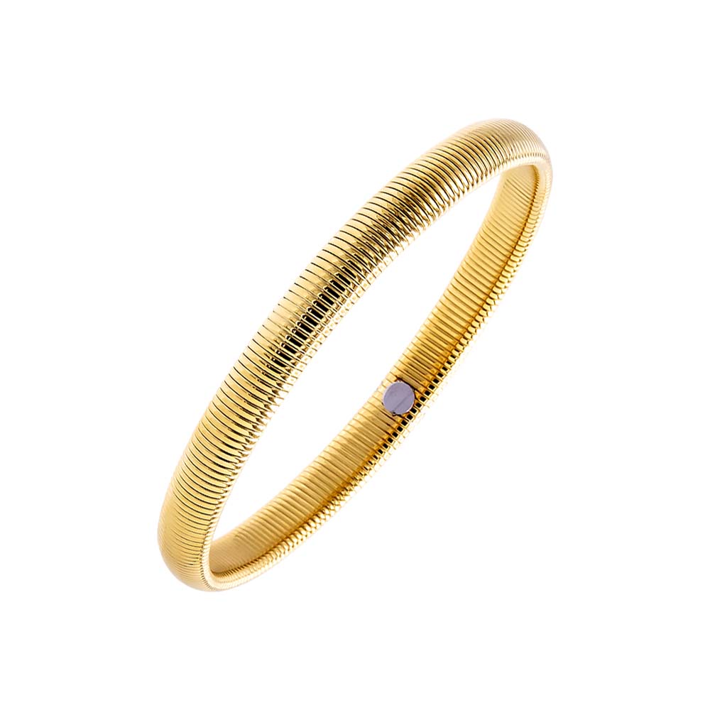 Gold / 8MM Chunky Stretch Snake Bangle - Adina Eden's Jewels