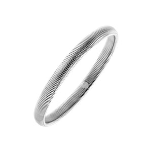 Silver / 8MM Chunky Stretch Snake Bangle - Adina Eden's Jewels