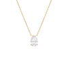 Gold / 12MM CZ Pear Shape Pendant Necklace - Adina Eden's Jewels