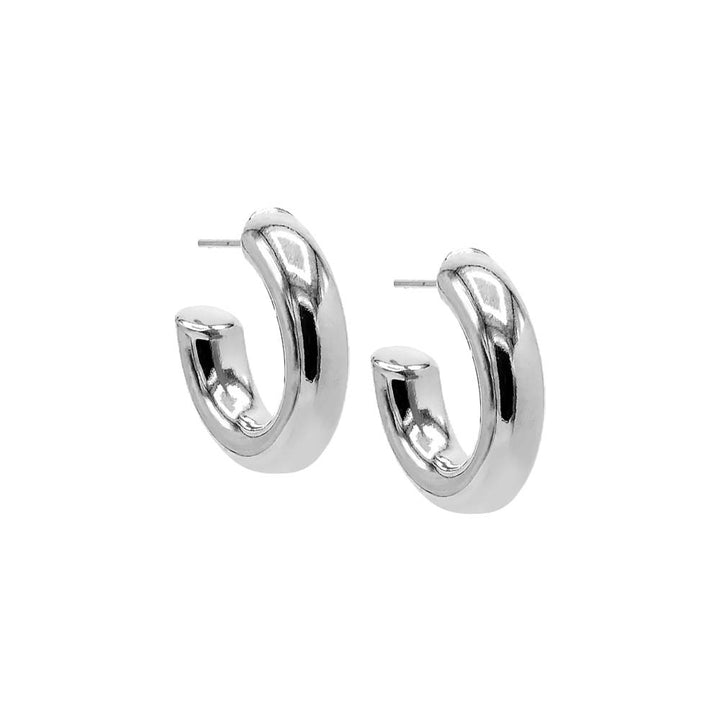 Silver / 20 MM Thick Hollow Hoop Earring - Adina Eden's Jewels