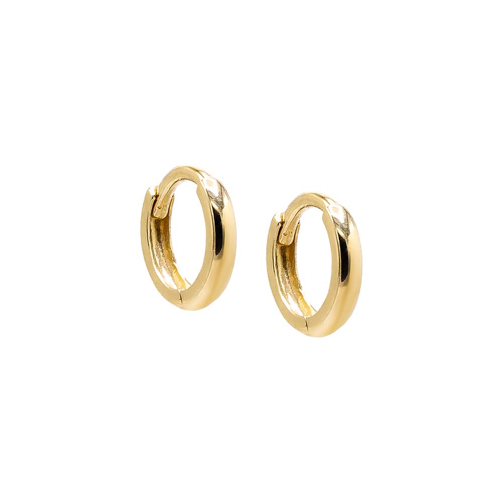 14K Gold / 6 MM / Pair Thin Solid Cartilage Huggie Earring 14K - Adina Eden's Jewels