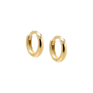 14K Gold / 6 MM / Pair Thin Solid Cartilage Huggie Earring 14K - Adina Eden's Jewels