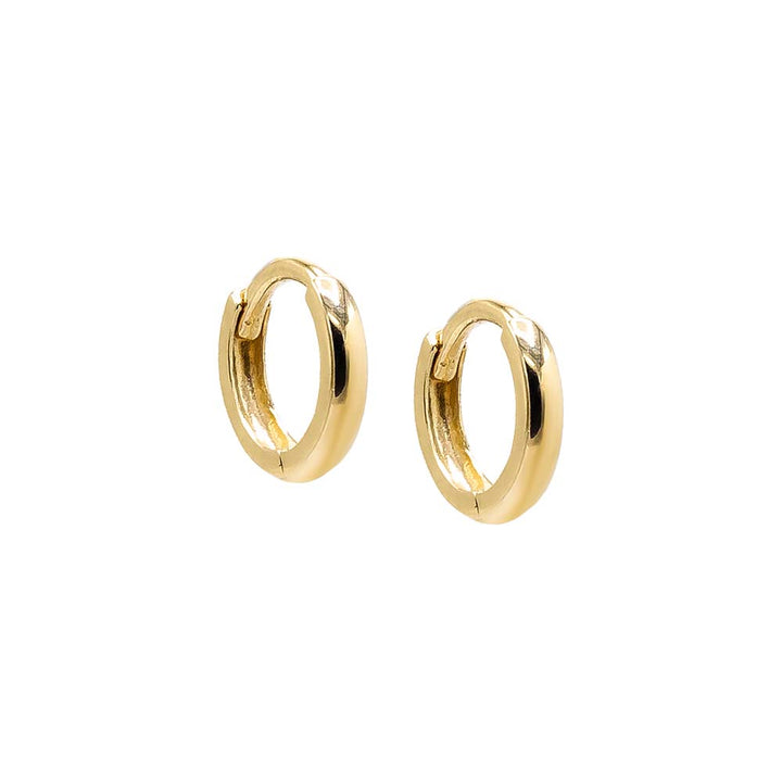 14K Gold / 6 MM / Pair Thin Solid Cartilage Huggie Earring 14K - Adina Eden's Jewels