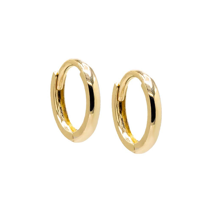 14K Gold / 8 MM / Pair Thin Solid Cartilage Huggie Earring 14K - Adina Eden's Jewels